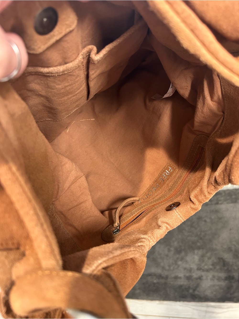 Free People Skadi Suede Scrunch
Tote Hobo Shoulder Bag-Strawberry Charm & Scarf - Picture 8 of 16